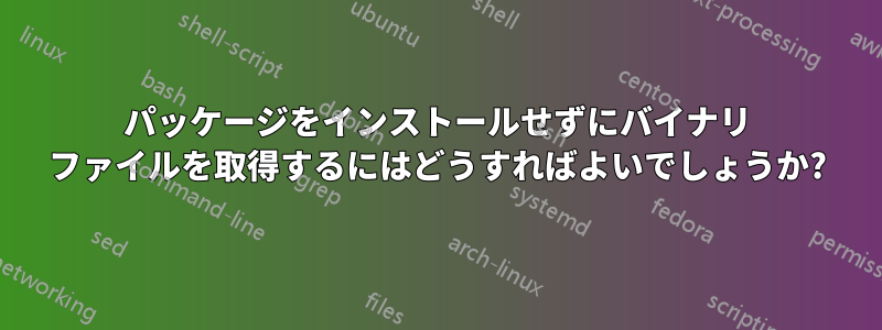 パッケージをインストールせずにバイナリ ファイルを取得するにはどうすればよいでしょうか?