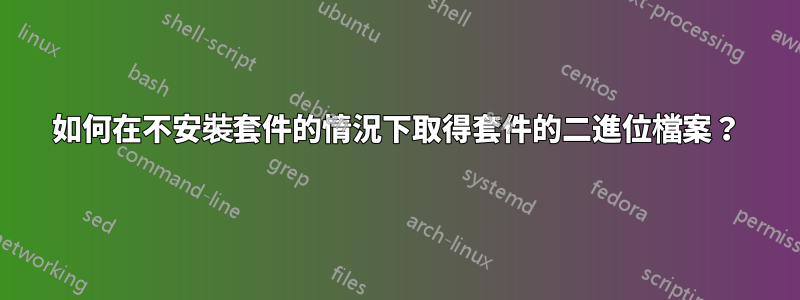 如何在不安裝套件的情況下取得套件的二進位檔案？