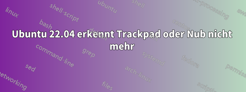 Ubuntu 22.04 erkennt Trackpad oder Nub nicht mehr