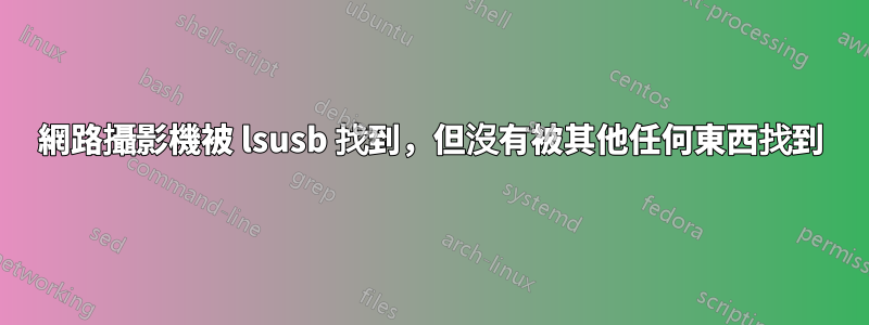 網路攝影機被 lsusb 找到，但沒有被其他任何東西找到