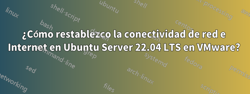 ¿Cómo restablezco la conectividad de red e Internet en Ubuntu Server 22.04 LTS en VMware?