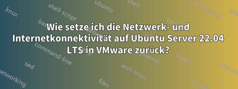 Wie setze ich die Netzwerk- und Internetkonnektivität auf Ubuntu Server 22.04 LTS in VMware zurück?