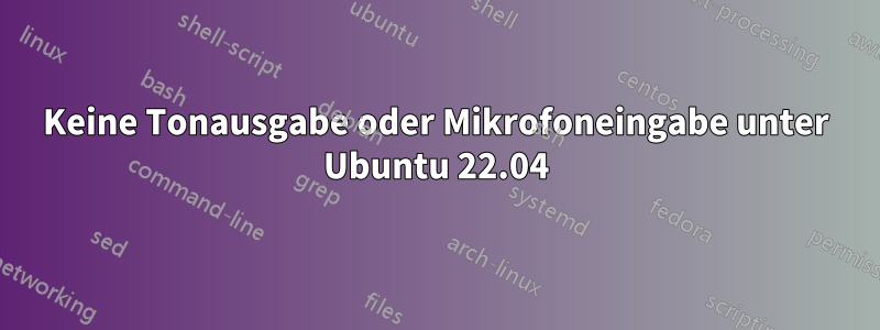 Keine Tonausgabe oder Mikrofoneingabe unter Ubuntu 22.04