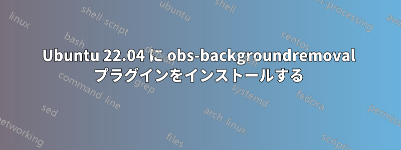 Ubuntu 22.04 に obs-backgroundremoval プラグインをインストールする