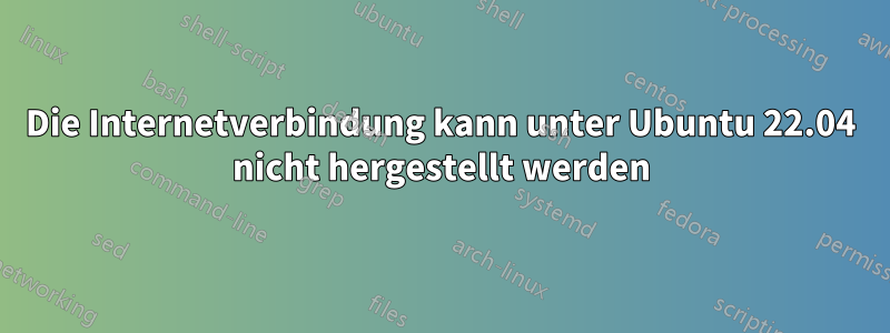 Die Internetverbindung kann unter Ubuntu 22.04 nicht hergestellt werden