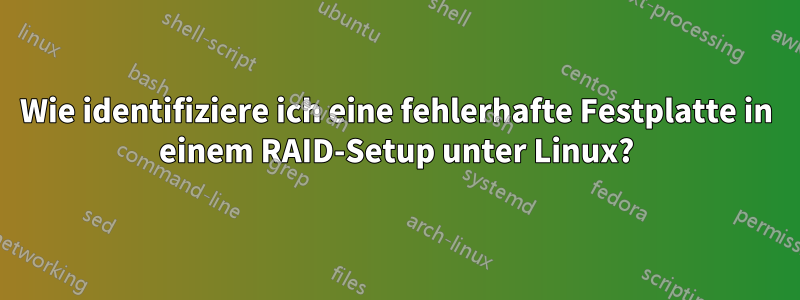 Wie identifiziere ich eine fehlerhafte Festplatte in einem RAID-Setup unter Linux?