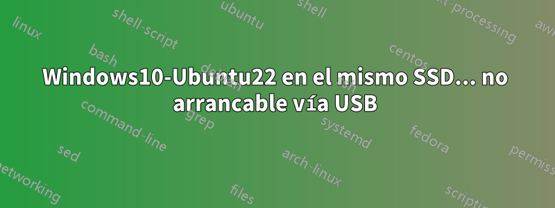 Windows10-Ubuntu22 en el mismo SSD... no arrancable vía USB