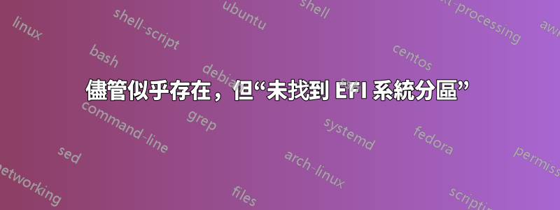 儘管似乎存在，但“未找到 EFI 系統分區”