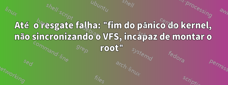 Até o resgate falha: "fim do pânico do kernel, não sincronizando o VFS, incapaz de montar o root"