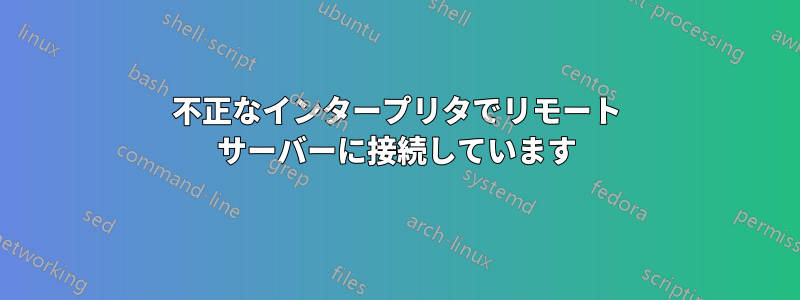 不正なインタープリタでリモート サーバーに接続しています