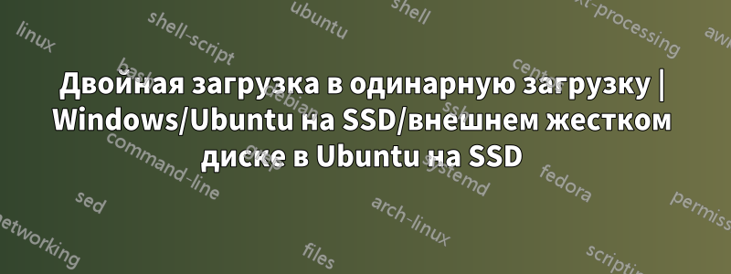 Двойная загрузка в одинарную загрузку | Windows/Ubuntu на SSD/внешнем жестком диске в Ubuntu на SSD