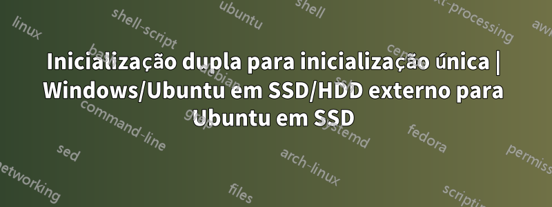 Inicialização dupla para inicialização única | Windows/Ubuntu em SSD/HDD externo para Ubuntu em SSD