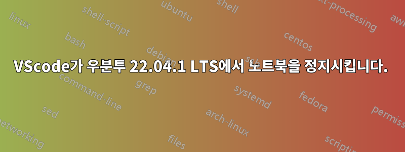 VScode가 우분투 22.04.1 LTS에서 노트북을 정지시킵니다.