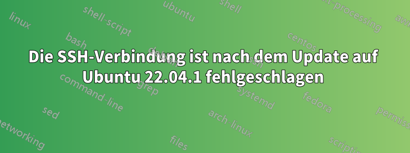 Die SSH-Verbindung ist nach dem Update auf Ubuntu 22.04.1 fehlgeschlagen