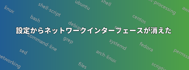 設定からネットワークインターフェースが消えた