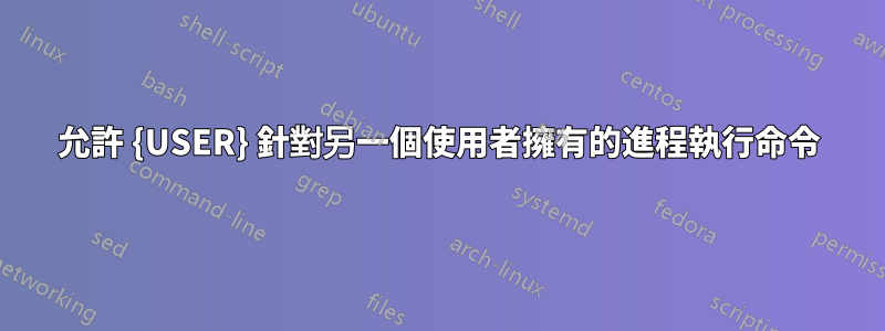 允許 {USER} 針對另一個使用者擁有的進程執行命令
