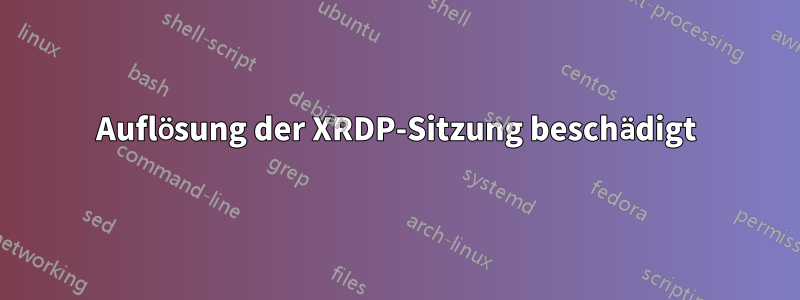Auflösung der XRDP-Sitzung beschädigt