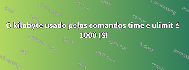 O kilobyte usado pelos comandos time e ulimit é 1000 (SI) ou 1024 (old school) bytes?