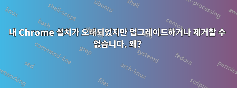내 Chrome 설치가 오래되었지만 업그레이드하거나 제거할 수 없습니다. 왜?