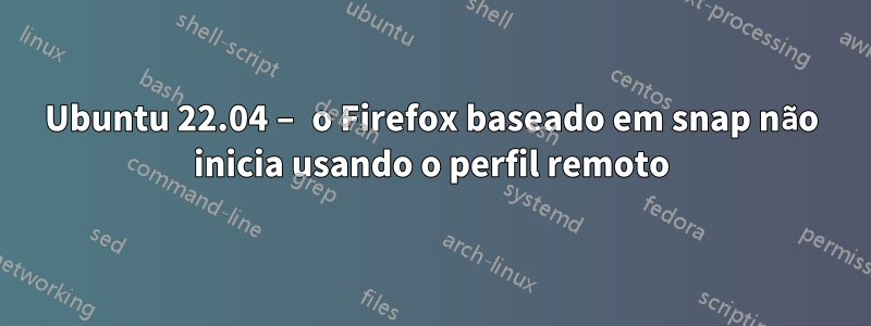 Ubuntu 22.04 – o Firefox baseado em snap não inicia usando o perfil remoto