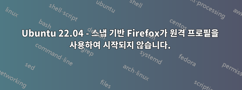 Ubuntu 22.04 - 스냅 기반 Firefox가 원격 프로필을 사용하여 시작되지 않습니다.