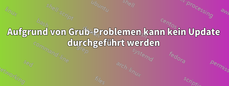 Aufgrund von Grub-Problemen kann kein Update durchgeführt werden