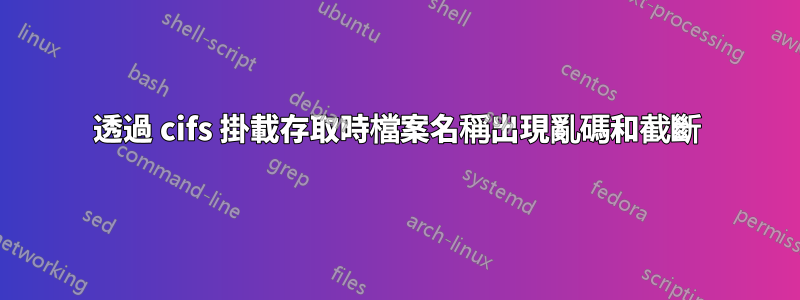 透過 cifs 掛載存取時檔案名稱出現亂碼和截斷