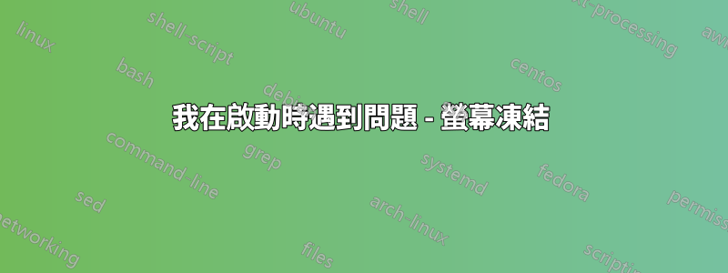 我在啟動時遇到問題 - 螢幕凍結