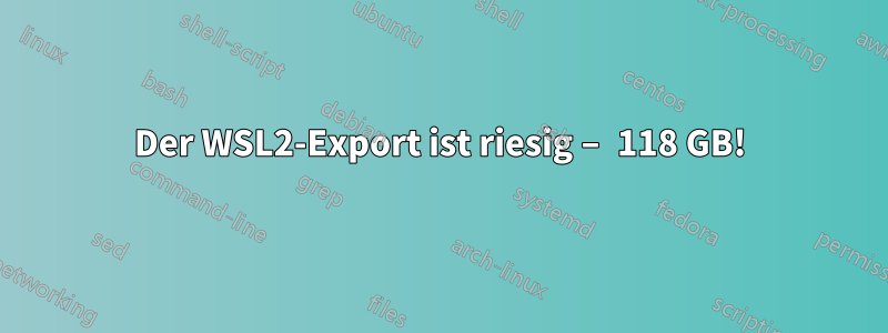 Der WSL2-Export ist riesig – 118 GB!