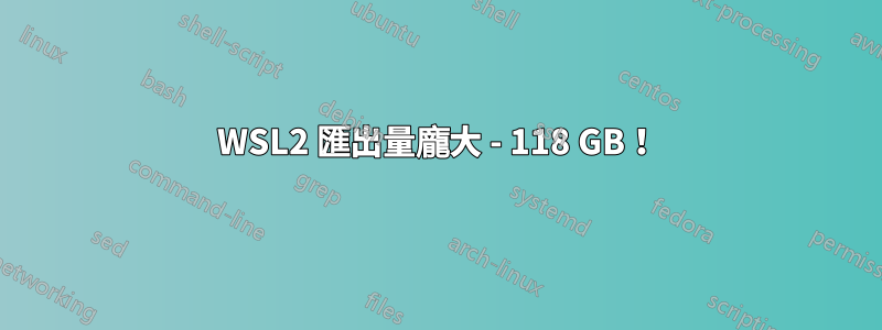 WSL2 匯出量龐大 - 118 GB！