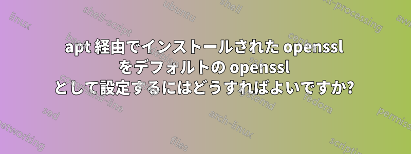 apt 経由でインストールされた openssl をデフォルトの openssl として設定するにはどうすればよいですか?