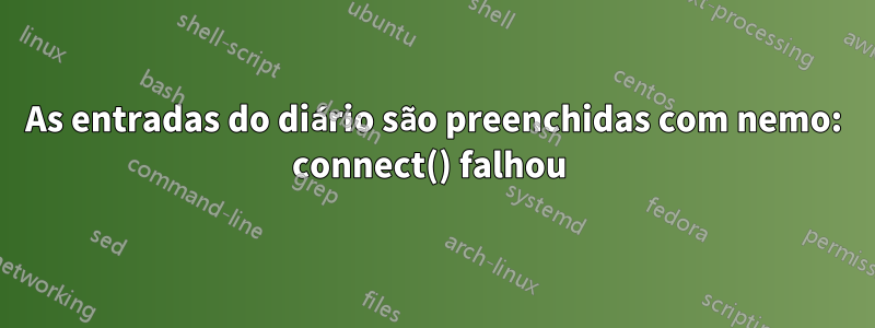 As entradas do diário são preenchidas com nemo: connect() falhou 