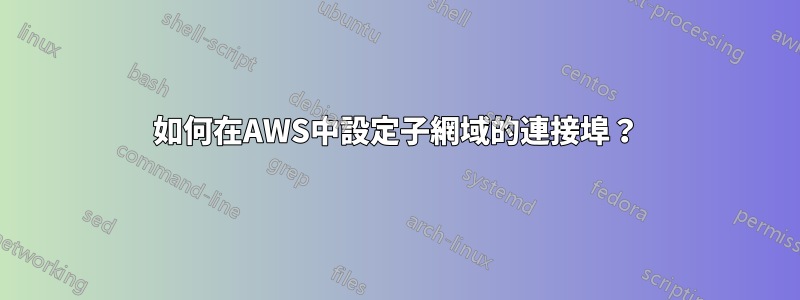 如何在AWS中設定子網域的連接埠？