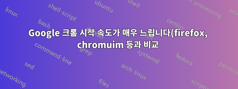 Google 크롬 시작 속도가 매우 느립니다(firefox, chromuim 등과 비교).