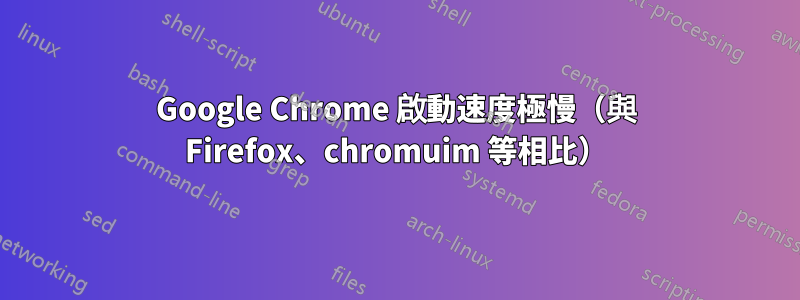 Google Chrome 啟動速度極慢（與 Firefox、chromuim 等相比）