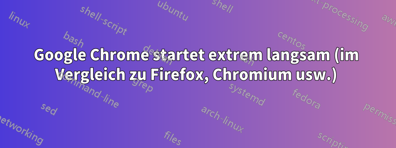 Google Chrome startet extrem langsam (im Vergleich zu Firefox, Chromium usw.)