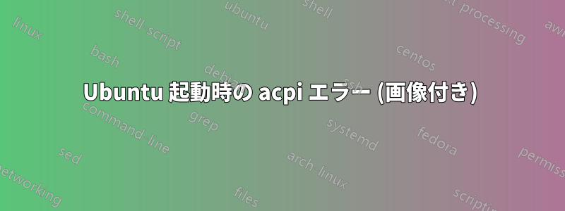 Ubuntu 起動時の acpi エラー (画像付き)