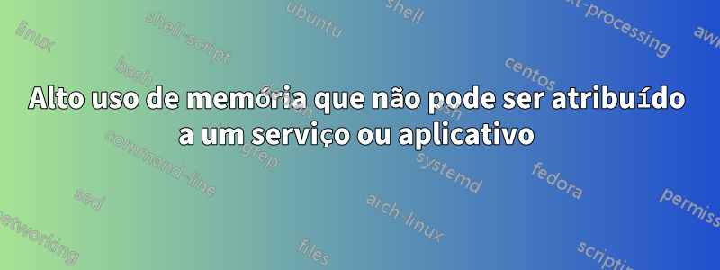 Alto uso de memória que não pode ser atribuído a um serviço ou aplicativo