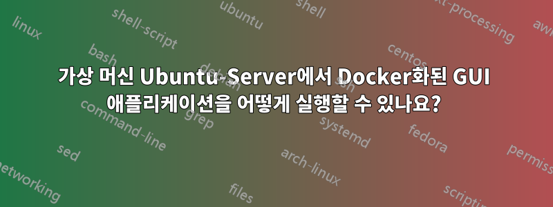 가상 머신 Ubuntu-Server에서 Docker화된 GUI 애플리케이션을 어떻게 실행할 수 있나요?