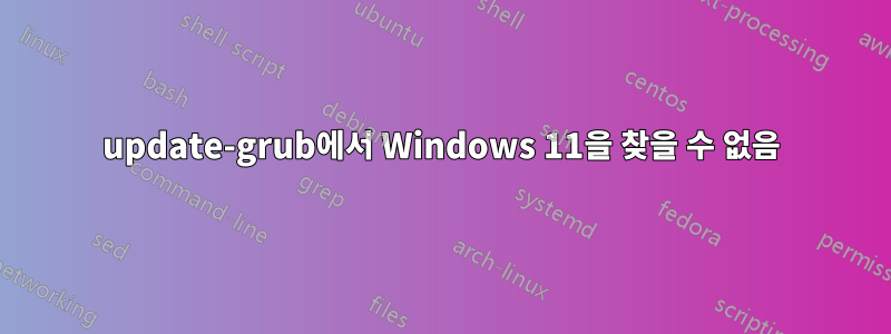 update-grub에서 Windows 11을 찾을 수 없음
