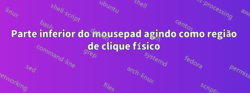 Parte inferior do mousepad agindo como região de clique físico