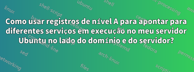 Como usar registros de nível A para apontar para diferentes serviços em execução no meu servidor Ubuntu no lado do domínio e do servidor?