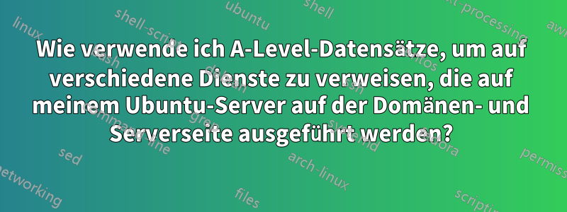 Wie verwende ich A-Level-Datensätze, um auf verschiedene Dienste zu verweisen, die auf meinem Ubuntu-Server auf der Domänen- und Serverseite ausgeführt werden?