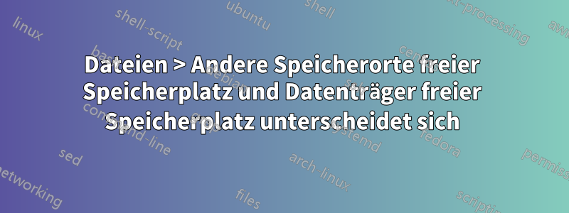 Dateien > Andere Speicherorte freier Speicherplatz und Datenträger freier Speicherplatz unterscheidet sich
