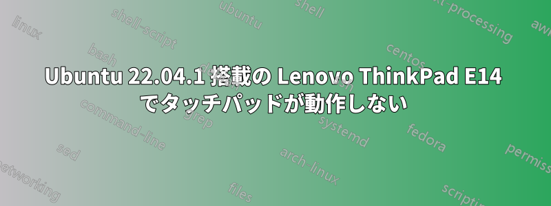 Ubuntu 22.04.1 搭載の Lenovo ThinkPad E14 でタッチパッドが動作しない