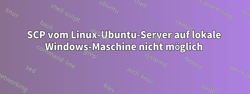 SCP vom Linux-Ubuntu-Server auf lokale Windows-Maschine nicht möglich