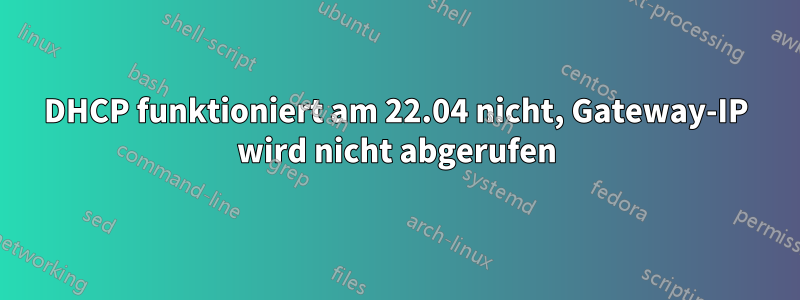 DHCP funktioniert am 22.04 nicht, Gateway-IP wird nicht abgerufen