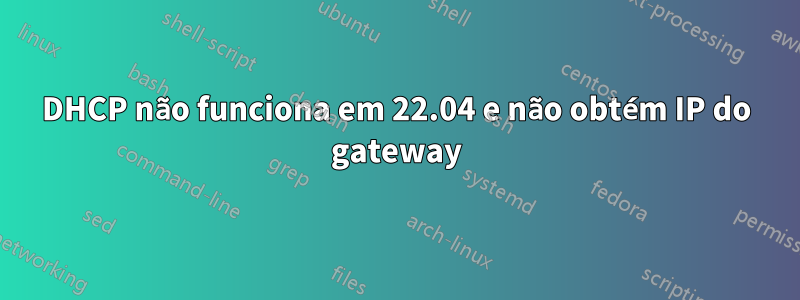 DHCP não funciona em 22.04 e não obtém IP do gateway