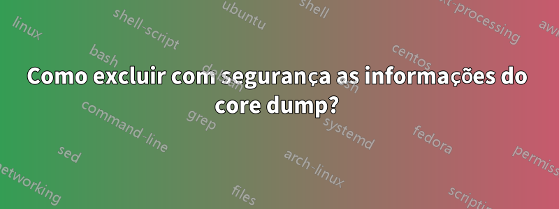 Como excluir com segurança as informações do core dump?