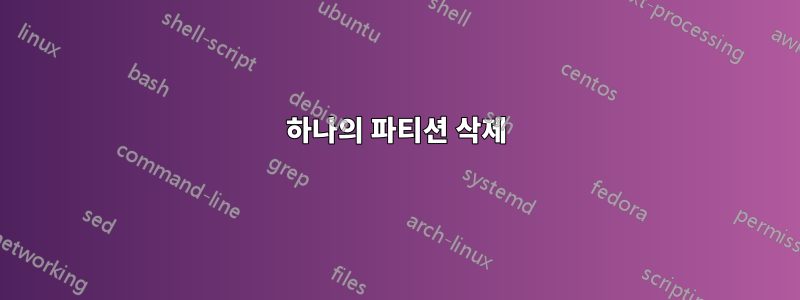 하나의 파티션 삭제